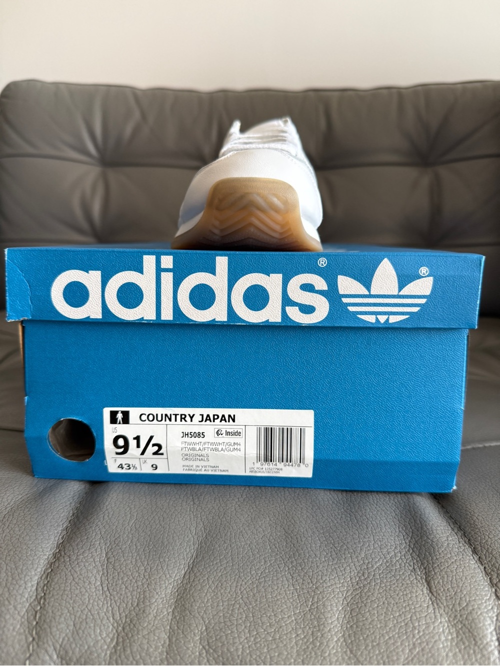 adidas Country Japan Sneakers in White with Gum Sole